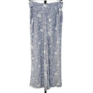 Aritzia Wilfred Faun Pant Size XS Floral Cropped Tie Back Crepe Wide Leg Hi Rise